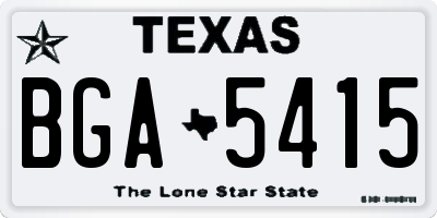 TX license plate BGA5415