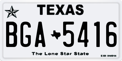 TX license plate BGA5416