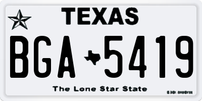 TX license plate BGA5419