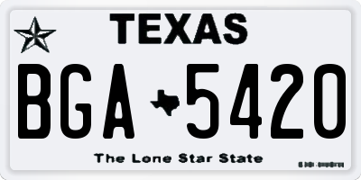 TX license plate BGA5420