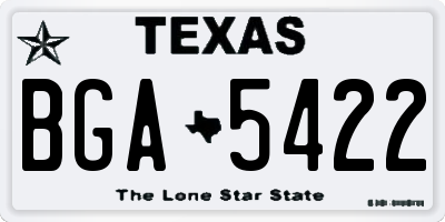 TX license plate BGA5422