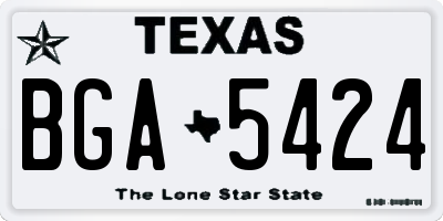 TX license plate BGA5424