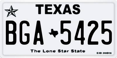 TX license plate BGA5425