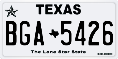 TX license plate BGA5426