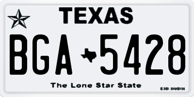 TX license plate BGA5428