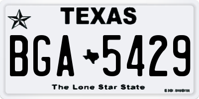 TX license plate BGA5429