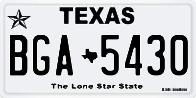 TX license plate BGA5430