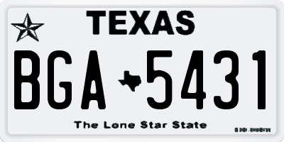 TX license plate BGA5431