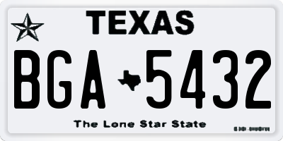 TX license plate BGA5432