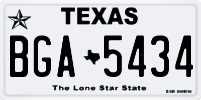 TX license plate BGA5434