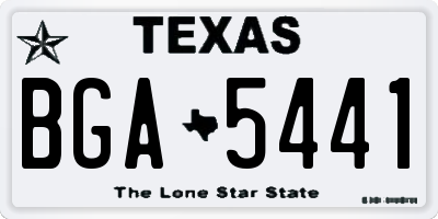 TX license plate BGA5441