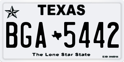 TX license plate BGA5442