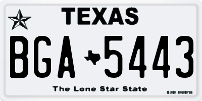 TX license plate BGA5443