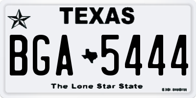 TX license plate BGA5444