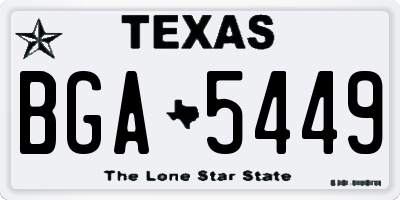 TX license plate BGA5449