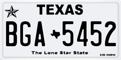 TX license plate BGA5452