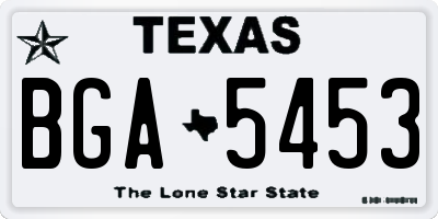 TX license plate BGA5453