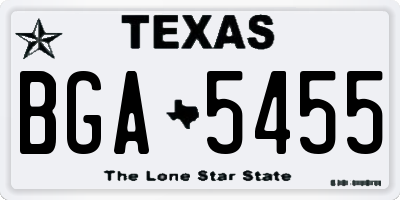 TX license plate BGA5455