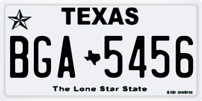 TX license plate BGA5456