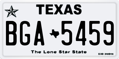 TX license plate BGA5459