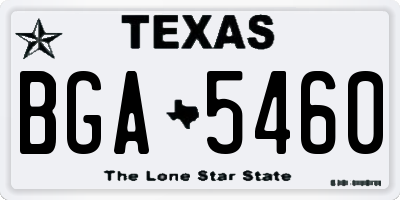 TX license plate BGA5460
