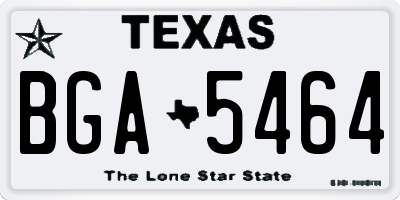 TX license plate BGA5464