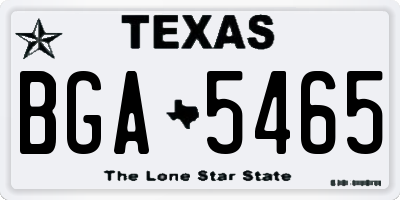 TX license plate BGA5465