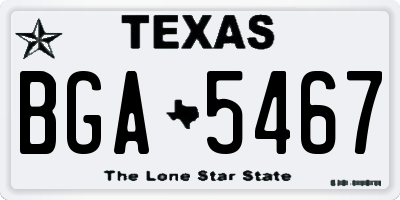 TX license plate BGA5467