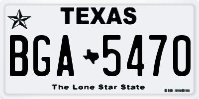 TX license plate BGA5470