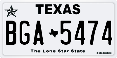 TX license plate BGA5474
