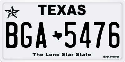 TX license plate BGA5476