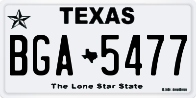 TX license plate BGA5477