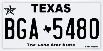 TX license plate BGA5480