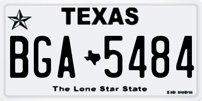 TX license plate BGA5484