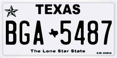 TX license plate BGA5487