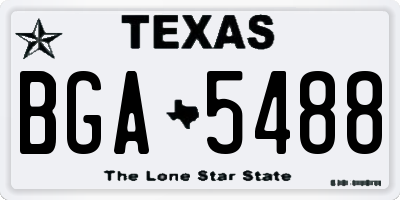 TX license plate BGA5488