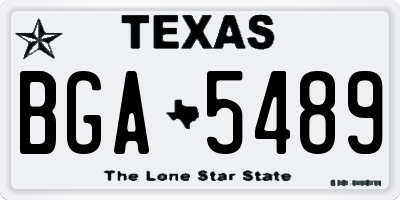 TX license plate BGA5489