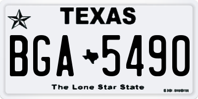TX license plate BGA5490