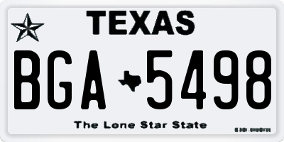 TX license plate BGA5498
