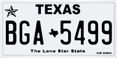 TX license plate BGA5499