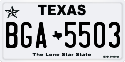 TX license plate BGA5503