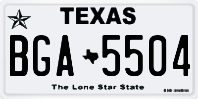 TX license plate BGA5504