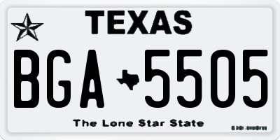 TX license plate BGA5505