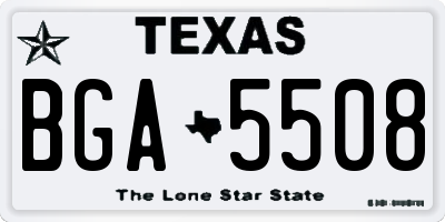 TX license plate BGA5508
