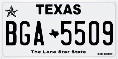 TX license plate BGA5509
