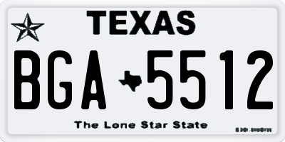 TX license plate BGA5512