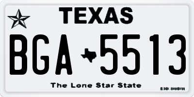 TX license plate BGA5513