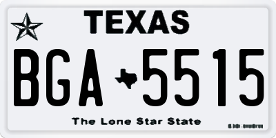 TX license plate BGA5515