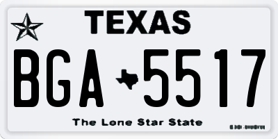 TX license plate BGA5517
