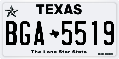 TX license plate BGA5519